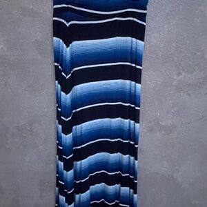 Merona Blue and Black Striped Maxi Skirt